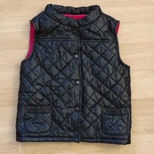 Carter’s Girls 6X Black Quilted Puffer Vest Snap Front Insulated Layer